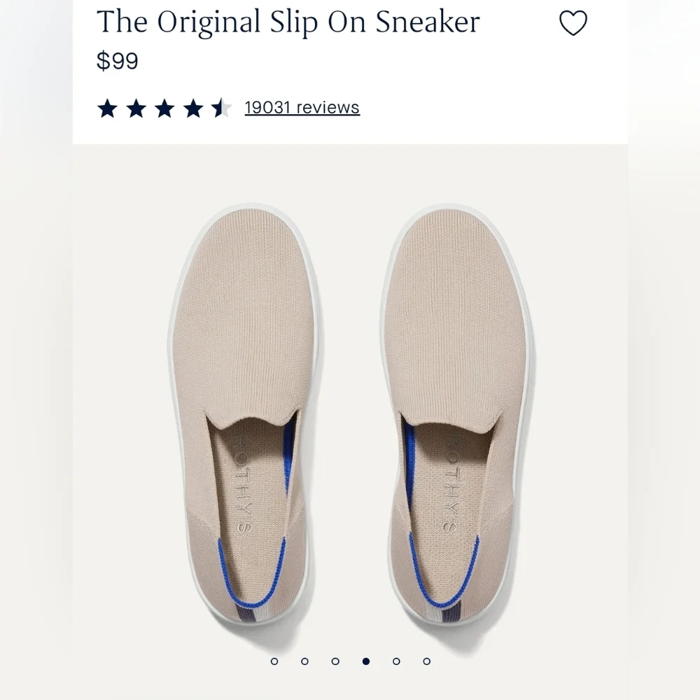 Rothy's The Original Slip-On Sneaker Sz 8 Color Is Sand - Picture 4 of 11